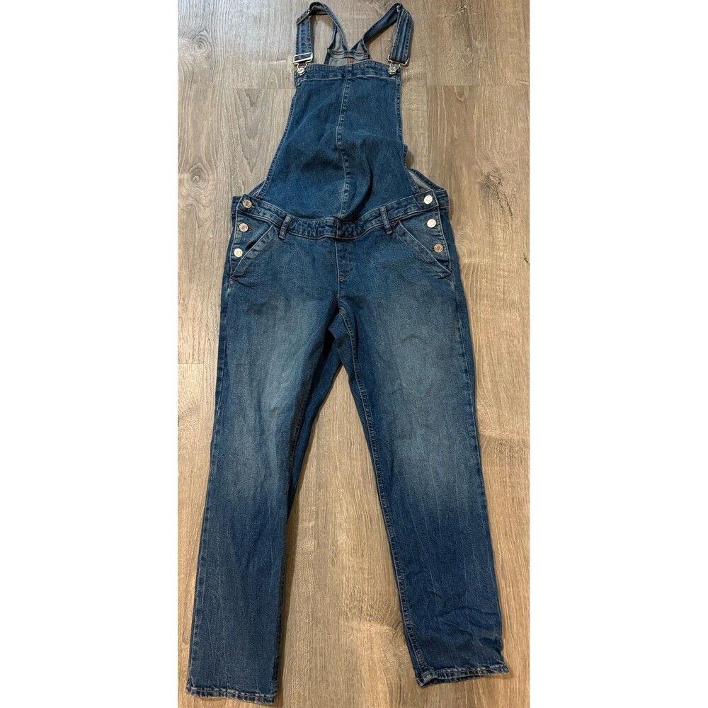 Gap‎ Maternity Stretch Denim Jean Bib Overalls Size S Pockets 27 inch Inseam